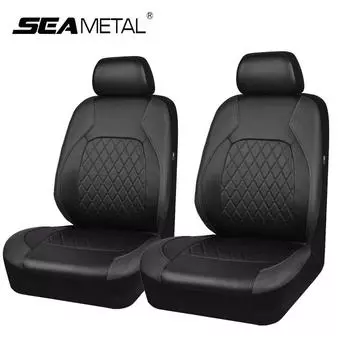 Кожаный чехол для автомобильного сиденья SEAMETAL, дышащая универсальная защитная подушка для переднего сиденья, 1/2 шт. 1pc front seat чёрный