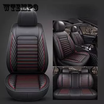 Кожаный чехол для автомобильного сиденья, комплект мягкой губки, внутренний слой, защитная подушка для автомобильного сиденья, текстурированный коврик, универсальный коврик для 5 мест автомобилей