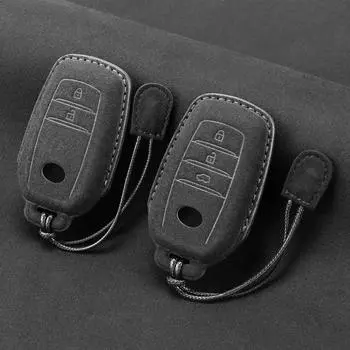 Кожаный чехол для дистанционного ключа автомобиля для Toyota RAV4 Crown Hilux Fortuner Camry Land Cruiser Prado Protect Shell Fob Accessories белый