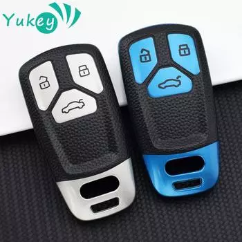 Кожаный чехол для дистанционного ключа из ТПУ для A4 A4L A5 Q5 Q7 TT TTS 8S B9 2016 2017 2018, защитный чехол для автомобильных ключей, аксессуары серебряный