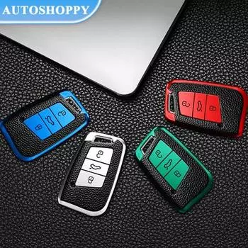 Кожаный чехол для дистанционного ключа из ТПУ для Volkswagen VW Magotan Passat B8 Golf для Skoda Superb A7 Kodiaq, защитные аксессуары красный