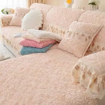 Кожаный чехол для дивана, тканевое полотенце, подушка для дивана, нескользящий утолщенный осенне-зимний чехол для дивана, простая современная подушка 70x70