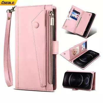 Кожаный чехол для Google Pixel 7 Pro с отделениями для нескольких карт и ремешком через плечо, кошелек для монет Pixel 6 Pixel 7