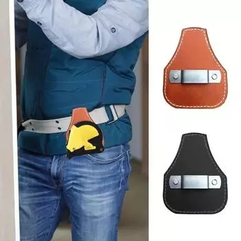 Кожаный чехол для хранения рулетки Черный кожаный чехол для рулетки для талии Инструменты для хранения чёрный