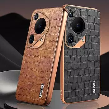 Кожаный чехол для Huawei Pura 70 Ultra, чехол с покрытием, бампером, полностью защищенная задняя крышка для Huawei P50 P60 Pro Pura 70 Pro Plus, чехол P60 синий