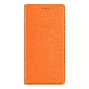 Кожаный чехол для iPhone 14 15 16 Plus Pro Max, модный чехол-кошелек с автоматическим закрывающимся слотом для карт, откидной чехол IPhone 14 оранжевый