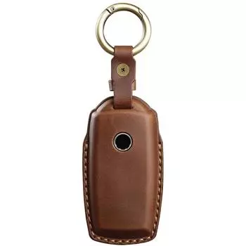 Кожаный чехол для ключа, чехол для стайлинга автомобиля, защитный чехол, аксессуары, брелок для ключей для Volkswagen Vw Touareg 2018 2019 2020 2021 зелёный