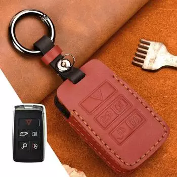 Кожаный чехол для ключа для Land Rover LR4 Range Rover Sport Freelander 2 Discovery Jaguar E-Pace XF XJL XK XE XJ Smart синий