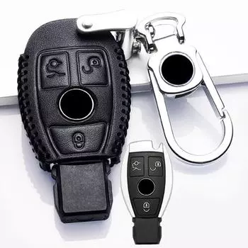 Кожаный чехол для ключей Benz 2 и 3 кнопки, смарт-чехол для автомобильных ключей для Mercedes Benz, аксессуары W203 W210 W211 W124, брелки для ключей