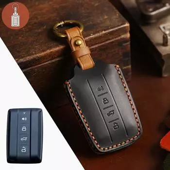 Кожаный чехол для ключей HOMALL для Great Wall WEY Tank 300 чёрный