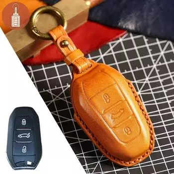 Кожаный чехол для ключей HOMALL, сумка для ключей для Peugeot Citroen чёрный