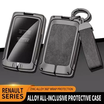 Кожаный чехол для ключей из цинкового сплава для Renault Koleos Kadjar Captur Megane Talisman Espace Clio Zoe Scenic 4 Arkana Dacia Sandero