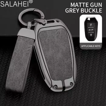 Кожаный чехол для ключей из цинкового сплава для Peugeot 2008 3008 4008 5008 308 408 508 для Citroen C4 C6 C3-XR, аксессуары для ключей