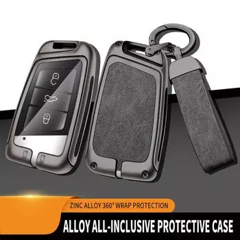 Кожаный чехол для ключей из цинкового сплава для Volkswagen VW Tiguan MK2 Magotan Passat B8 CC для Skoda Superb A7, автозапчасти для ключей серый