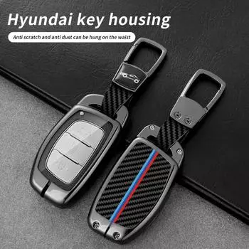 Кожаный чехол для ключей из цинкового сплава для Hyundai Creta Tucson Santa Fe Accent Avante Sonata Elantra KONA I10 I20 I30 I40/Hyundai брелок