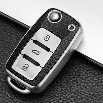Кожаный чехол для ключей из ТПУ для Volkswagen VW Golf 4 5 6 Jetta Polo Passat Skoda Superb Octavia Fabia Seat Ibiza Leon красный