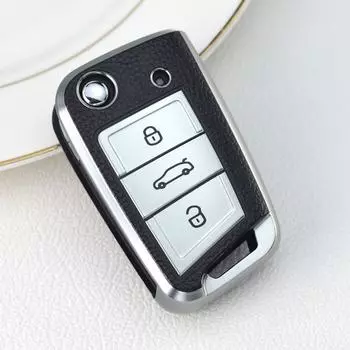 Кожаный чехол для ключей из ТПУ для Volkswagen VW Golf 7 MK7 SEAT Ibiza Leon Skoda Octavia, чехол с дистанционным брелоком Tiguan Ateca, сумка для ключей Key Case красный