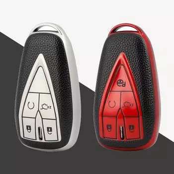 Кожаный чехол для ключей из ТПУ с 3/4/5 кнопками, полное покрытие для Changan CS35PLUS CS55PLUS CS75PLUS 2019-2020, защита 3 Button Key Case красный