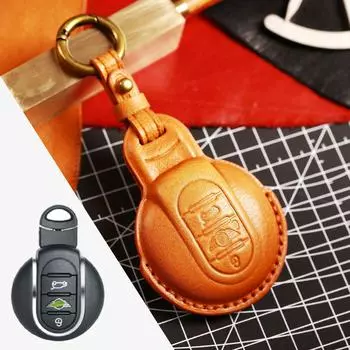 Кожаный чехол для ключей от автомобиля, чехол-брелок для BMW Mini Cooper F56 F55 F54 F60 R55 R56 R57 R58 R59 чёрный