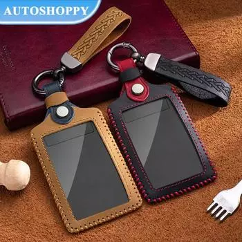 Кожаный чехол для ключей от автомобиля, защитный чехол для ключей Tesla Model 3 Y, аксессуары для автомобильных ключей с полным покрытием синий