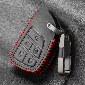 Кожаный чехол для ключей от машины, брелок для ключей, чехол для смарт-ключа для GMC Yukon, для Chevrolet Suburban Tahoe, для Buick ENVISION S Plus Avenir чёрный