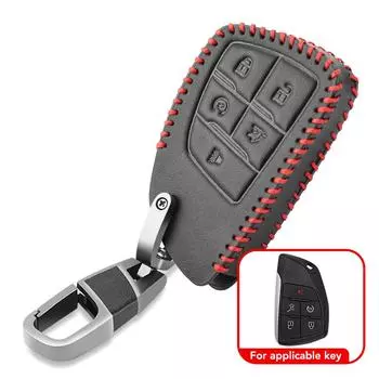 Кожаный чехол для ключей от машины, брелок для ключей, чехол для смарт-ключа для GMC Yukon, для Chevrolet Suburban Tahoe, для Buick ENVISION S Plus Avenir чёрный