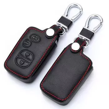 кожаный чехол для ключей от машины для Toyota Chr Land Cruiser Avensis Auris Corolla RAV4 Prius Prado Camry Crown Yaris, держатель для ключей 3 Buttons