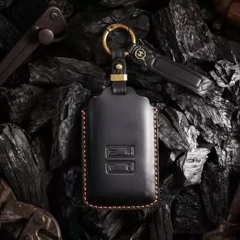 Кожаный чехол для ключей в стиле ретро для Dongfeng Renault Koleos чёрный