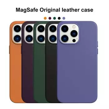 Кожаный чехол для Magsafe Mag Safe iPhone 15 Pro Max 14 Plus 13 12 11 15Pro 15Plus 14Pro 13Pro 12Pro 14Plus iPhone15 iPhone14, аксессуары для телефонов For iPhone 15 чёрный