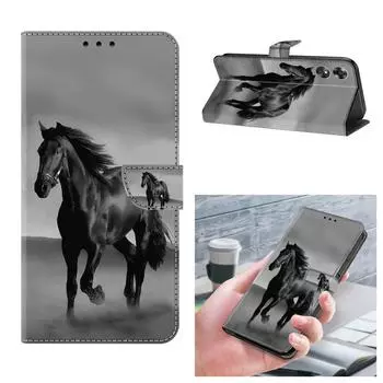 Кожаный чехол для мобильного телефона A Steed Dark Horse с рисунком для iPhone Samsung Xiaomi Redmi Motorola Nokia Sony LG Xiaomi 11T Pro