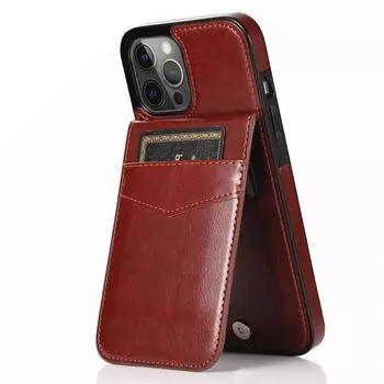 Кожаный чехол для мобильного телефона iPhone13, подходящий для чехла для мобильного телефона Apple 15, чехол-книжка с узором Crazy Horse для Samsung S24. iPhone13 6.1 красный