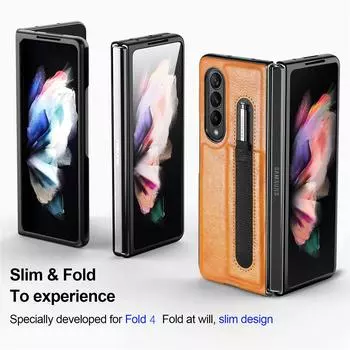 Кожаный чехол для мобильного телефона с защитой от пота для Samsung Galaxy Z Fold4 5g Fold 4 Fold3 Fold 3 Нескользящие защитные чехлы for samsung z fold 3 розовый