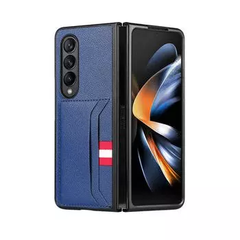 Кожаный чехол для мобильного телефона Zfold4 с отделением для карт для Samsung Galaxy Z Fold 4 Fold4 Fold3 Fold2 Fold 3 2 5g, защитный чехол от падения for Samsung Z Fold 2 красный