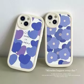 Кожаный чехол для пар, силиконовый гибкий мягкий чехол из ТПУ, милый чехол с цветочным принтом для мобильного телефона для iPhone, Samsung, Xiaomi iPhone 6 разноцветный