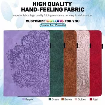 Кожаный чехол для планшета Galaxy Tab A7 с цветочным узором 10,4 дюйма фиолетовый