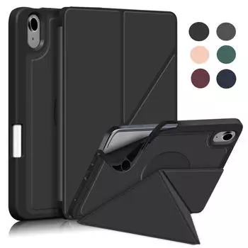 Кожаный чехол для планшета Mini 6 2021 8,3 дюйма, чехол Kiskstand, защита с подставкой-карандашом, противоударный режим пробуждения, автоматический режим сна чёрный
