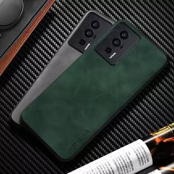 Кожаный чехол для Poco F5 Pro F4 GT F3 F2 Pro Pocophone F1, шелковистый на ощупь, прочный матовый чехол для xiaomi poco f5, чехол Funda poco f5 pro зелёный