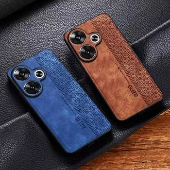 Кожаный чехол для Poco F6, ультратонкий защитный чехол с кубическим узором для Xiaomi Poco X6 F6 X5 F5 Pro F6Pro X6Pro X5Pro 5G, чехол Poco F6 зелёный