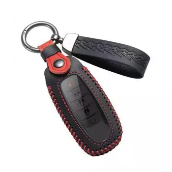 Кожаный чехол для пульта дистанционного управления для Nissan X-trail T33 Qashqai J12 Teana Altima Ariya 2022 2023 чехол для автомобильного ключа держатель брелок чёрный