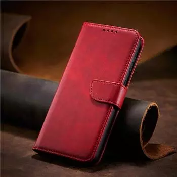 Кожаный чехол для Redmi K20 K30 K30i K40 K40S K50 K60 K60E K70E Pro Gaming Ultra Plus Flip Case Cover Wallet Slots Stand Protective Sleeve Redmi K20/K20 Pro красный
