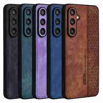 Кожаный чехол для Samsung Galaxy C55 M55, ультратонкий чехол с кубическим узором, полная защита для Samsung A05S A15 A25 A35 A55 5G, чехол A55 5G синий