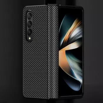 Кожаный чехол для Samsung Galaxy Z Fold 4 5g, противоударный чехол на весь корпус, кожаный складной чехол для телефона, тонкий защитный чехол Samsung Z Fold 4 жёлтый