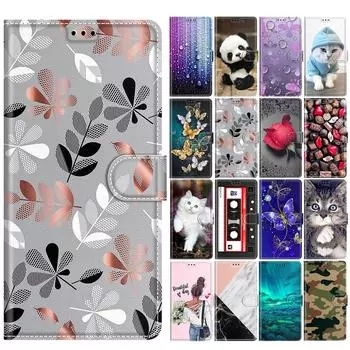 Кожаный чехол для Samsung J3 J5 для Samsung Galaxy J3 2016 J5 2017 J6 Plus, чехол с милой пандой и кошкой, кошелек-раскладушка, женский чехол для телефона Samsung J3
