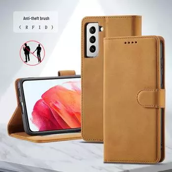 Кожаный чехол для Samsung S21, чехол для мобильного телефона S10 Plus, защитный чехол для S8, откидная крышка для S20 FE S8 Plus красный