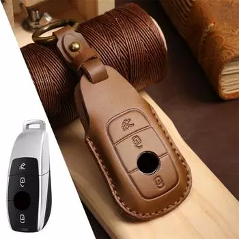 Кожаный чехол для смарт-ключа автомобиля для Mercedes Benz ACES Class GLS GLA GLC CLS W205 W222 W213 W177 X167, аксессуары 3Buttons коричневый