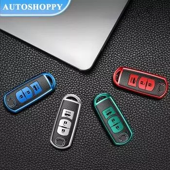 Кожаный чехол для смарт-ключа из ТПУ для Mazda 2 3 5 6 Axela Atenza Demio CX-3 CX-4 CX-5 CX-7 CX-9 MX5 CX8 синий