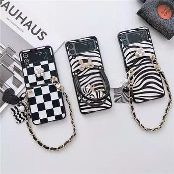 Кожаный чехол для сумки «сделай сам» с милым рисунком зебры для Samsung Galaxy Z Flip4, чехол 5 г для Galaxy Z Flip3, чехол Z Flip 4 3 2 1, чехол For Samsung Z Flip