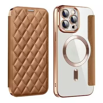 Кожаный чехол для телефона Magsafe с магнитным кошельком для держателя карт для IPhone 14 Pro Max 15 Plus 13 12 11, чехол для книги с беспроводной зарядкой For iPhone 14 небесно-голубой