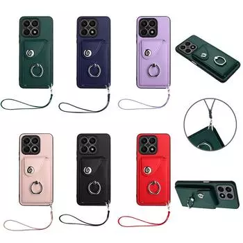 Кожаный чехол для телефона с ремешком на руку для Honor X8b, X9b, Honor X6a, X7a, X8a, X9a, Magic5 Lite, Magic6 Lite. Honor X50i, Play7T Honor 90 Honor 90 чёрный