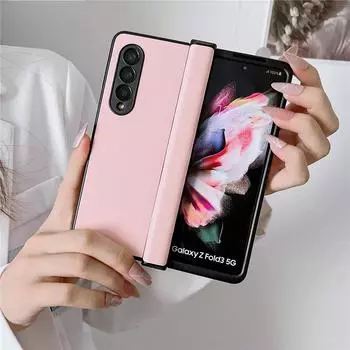 Кожаный чехол для телефона с шарниром для Samsung Galaxy Z Fold 4 Zfold 3 Flip 4 Flip3 Модный противоударный чехол Coque Z Flip 3 фиолетовый